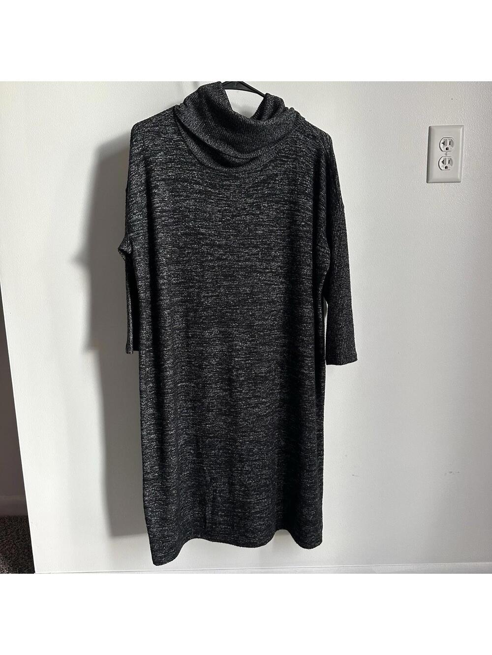 Gap Long Sleeve Heather Charcoal Gray Women’s Turtleneck Dress Size Large